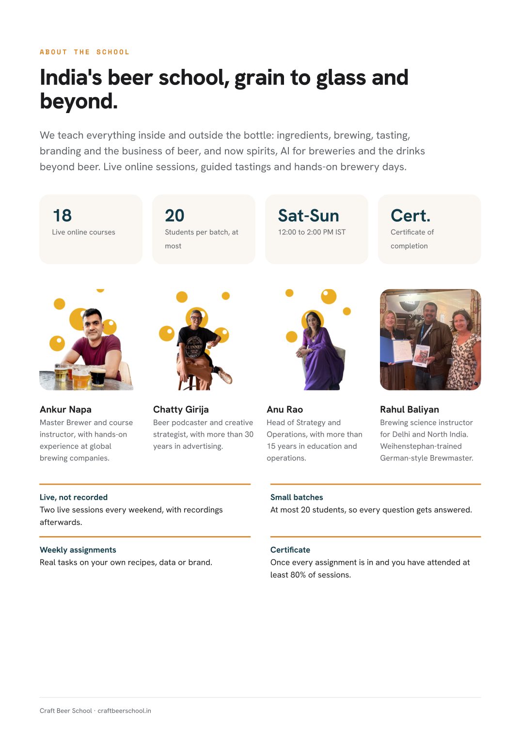 Course prospectus, page 2
