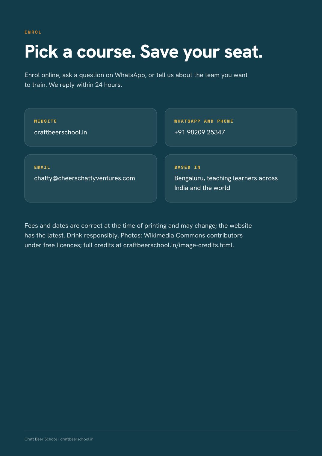 Course prospectus, page 9
