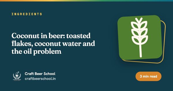 Coconut in beer: toasted flakes, coconut water and the oil problem