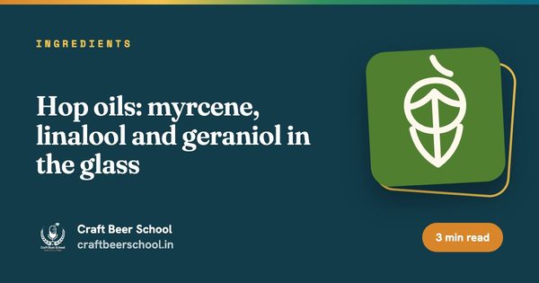 Hop oils: myrcene, linalool and geraniol in the glass