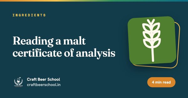 Reading a malt certificate of analysis