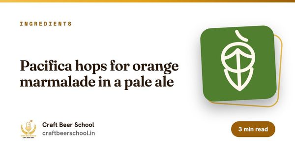 Pacifica hops for orange marmalade in a pale ale