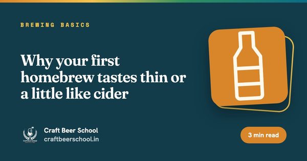 Why your first homebrew tastes thin or a little like cider